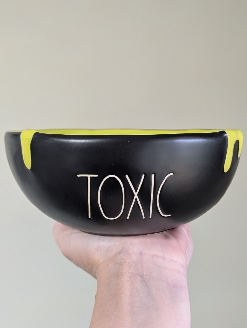 Rae Dunn TOXIC Halloween Bowl with Embossed Slime Drip Design 🧙